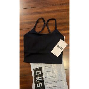 LSKD Twist Performance Tank with Shelf Bra Black Women XS Zephyr Fabric NWT NEW